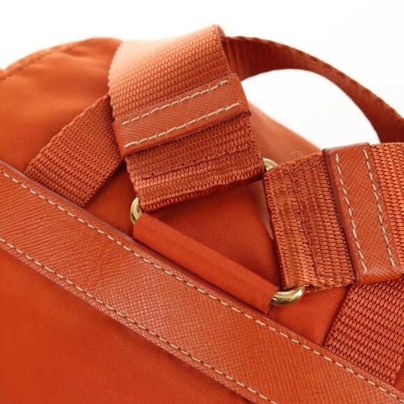 PRADA Backpack Nylon Orange Gold Auth 155325V main image 6